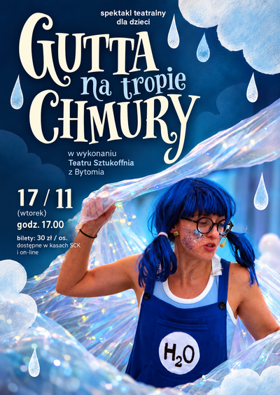 Plakat wydarzenia:  "Gutta na tropie chmury" - spektakl dla dzieci  
