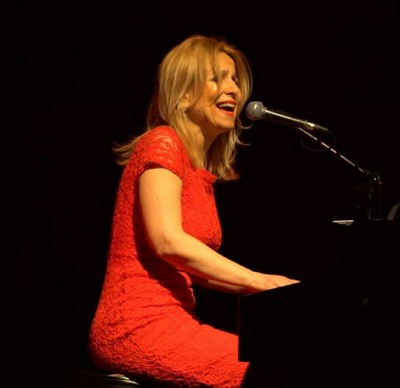 Plakat wydarzenia: „Muzyczny wieczór z kroplą jazzu” Wystąpią: Katarzyna Muller-Wantuła – fortepian, wokal, Krzysztof Kapel – saksofon 